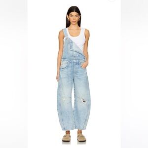 We The Free Good Luck Barrel Denim Overalls